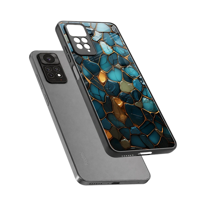 Blue Mirage sleek redmi note 11 pro cover with tempered glass back and TPU edges