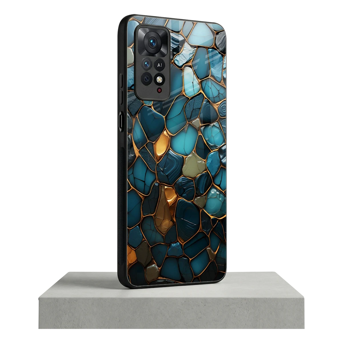 Blue Mirage redmi note 11 pro mobile cover | shockproof glass phone case