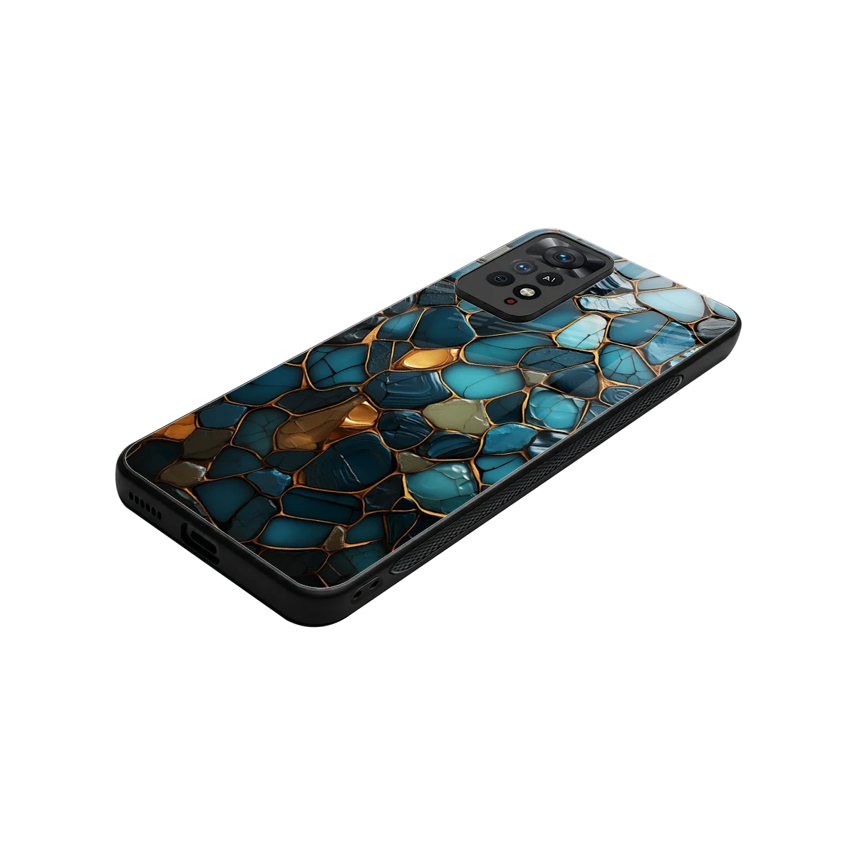 Blue Mirage stylish phone case for redmi note 11 pro | glossy glass and slim fit
