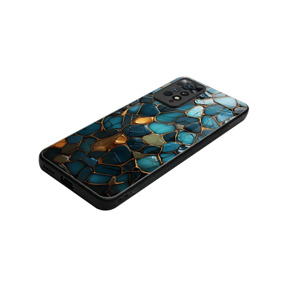 Blue Mirage stylish phone case for redmi note 11 pro | glossy glass and slim fit