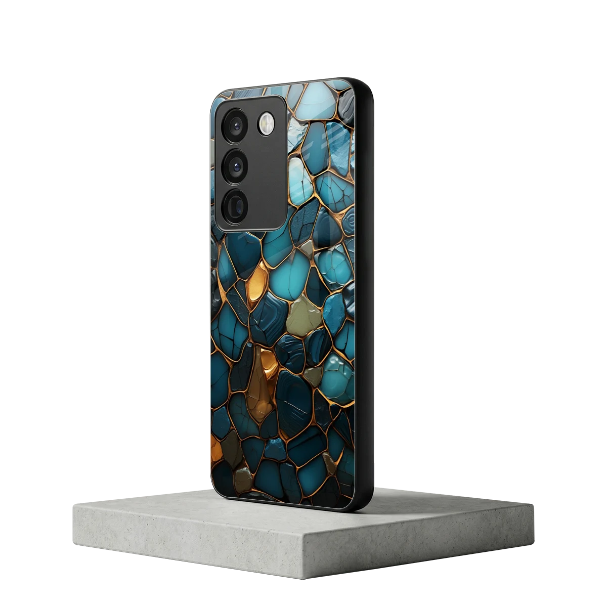 Blue Mirage vivo y200 5g mobile cover | shockproof glass phone case