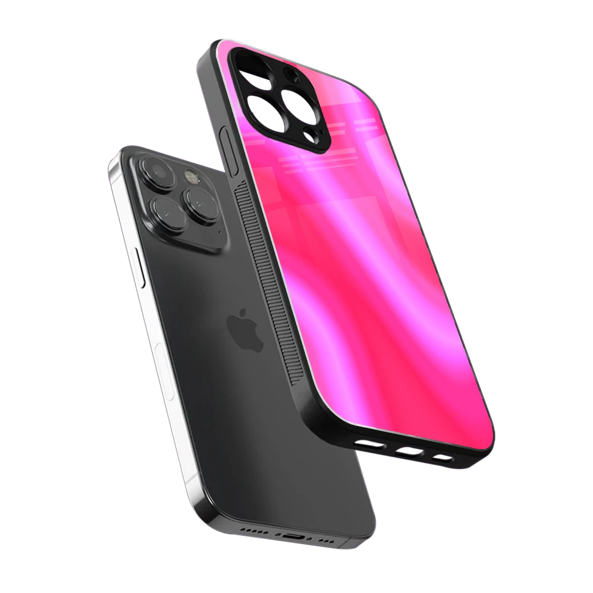 Blush Flow sleek iphone 15 pro max cover with tempered glass back and TPU edges