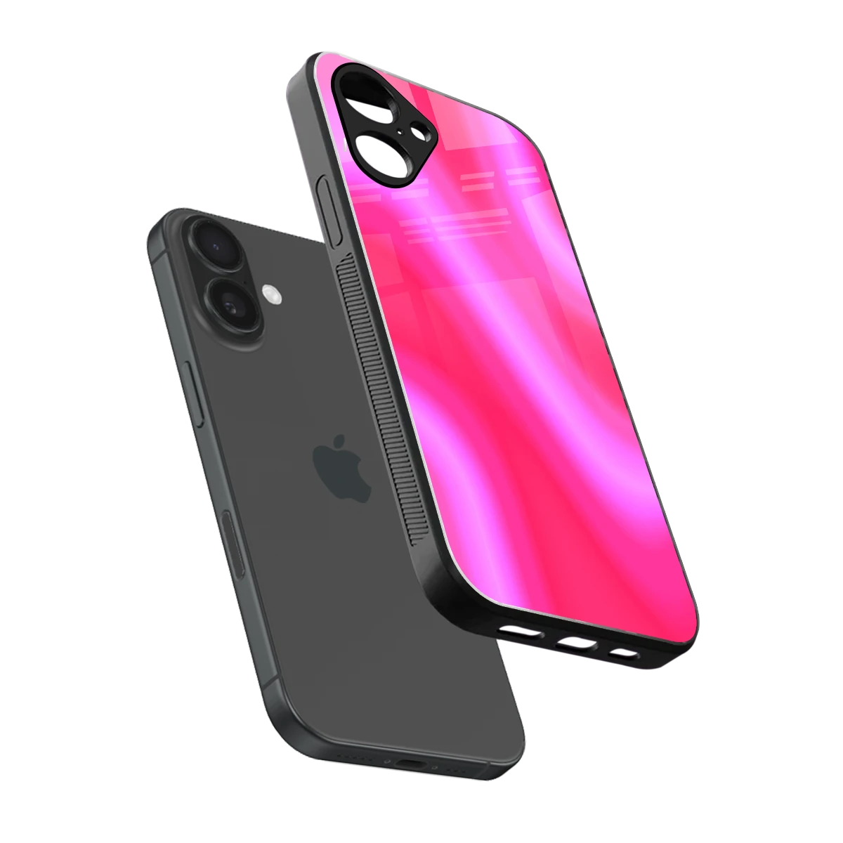 Blush Flow sleek iPhone 16 cover with tempered glass back and TPU edges