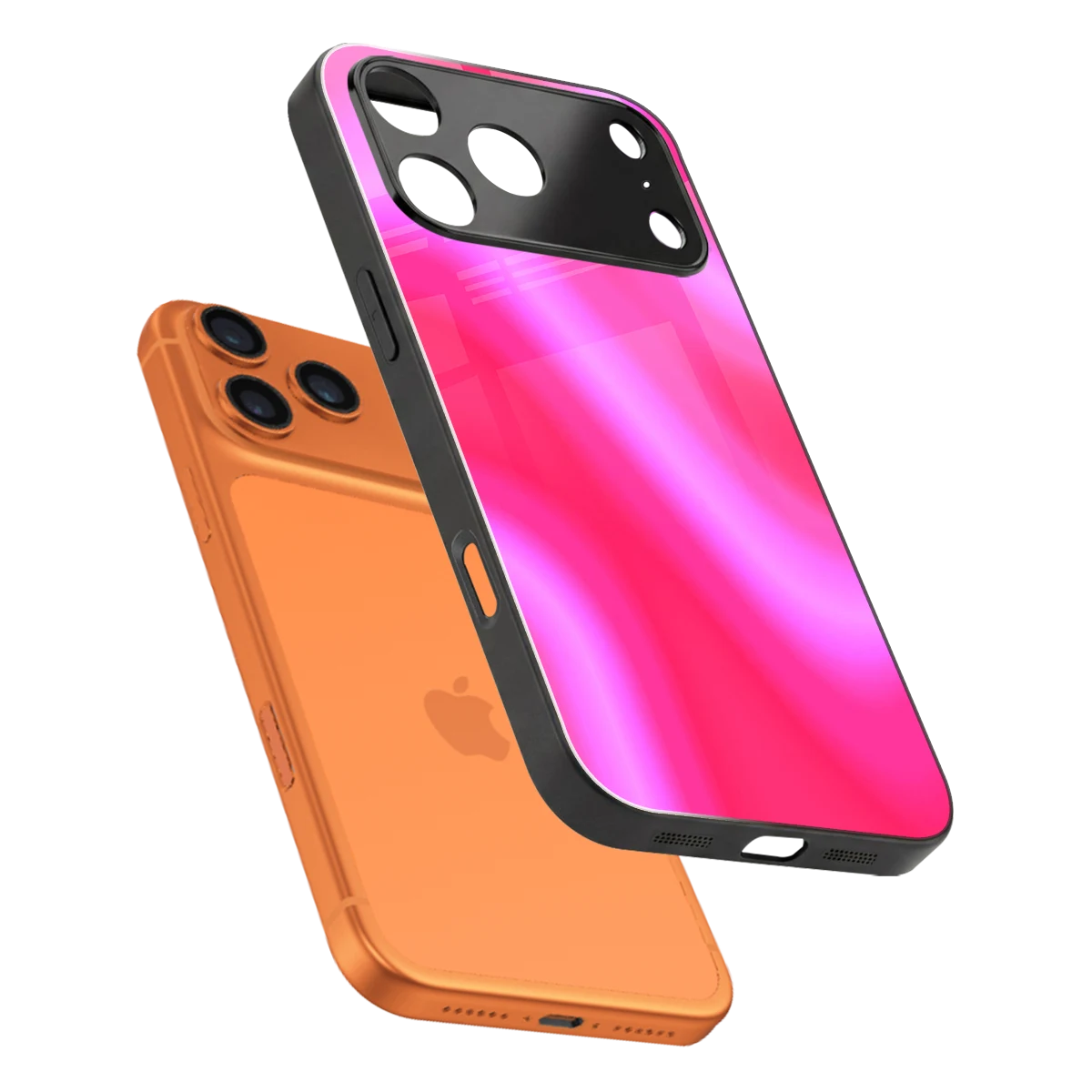 Blush Flow sleek iphone 17 pro cover with tempered glass back and TPU edges