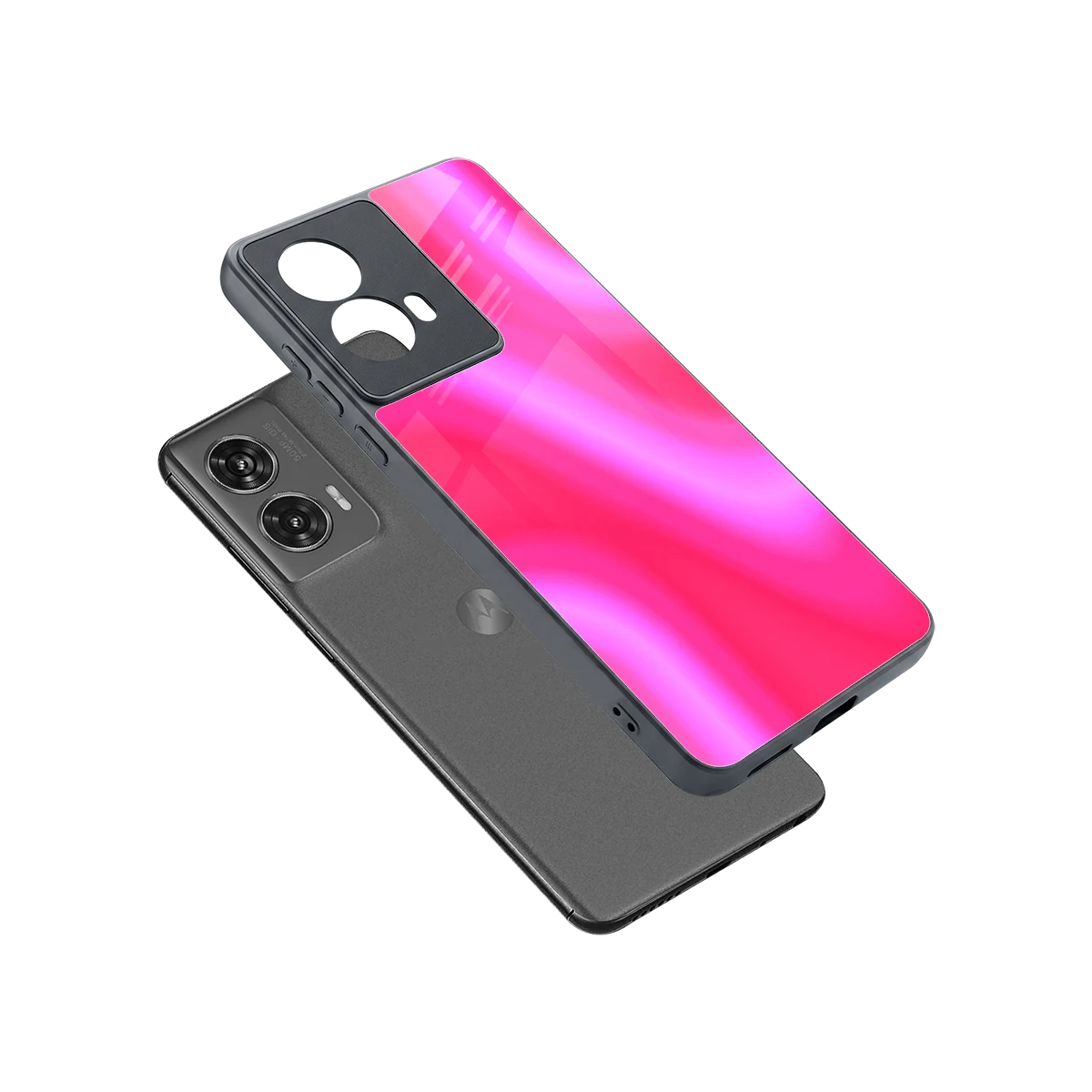 Blush Flow sleek motorola edge 50 fusion cover with tempered glass back and TPU edges