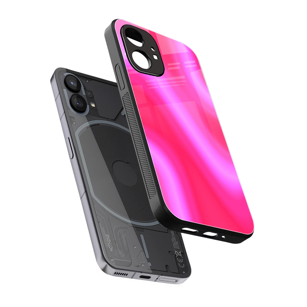 Blush Flow sleek nothing phone 1 cover with tempered glass back and TPU edges