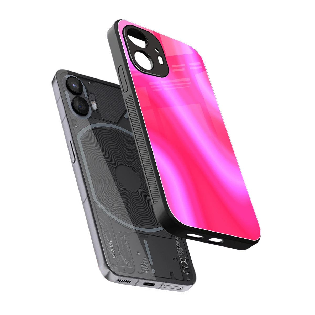 Blush Flow sleek nothing phone 2 cover with tempered glass back and TPU edges