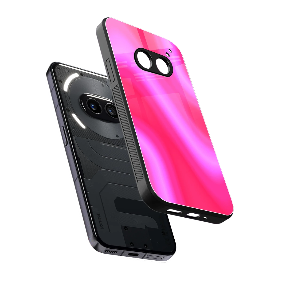 Blush Flow sleek nothing phone 2a cover with tempered glass back and TPU edges