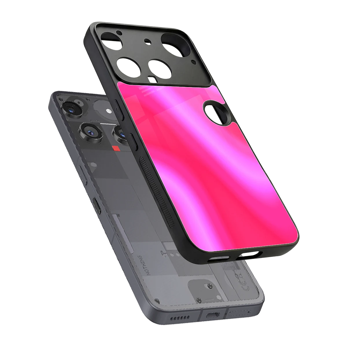 Blush Flow sleek nothing phone 3 cover with tempered glass back and TPU edges