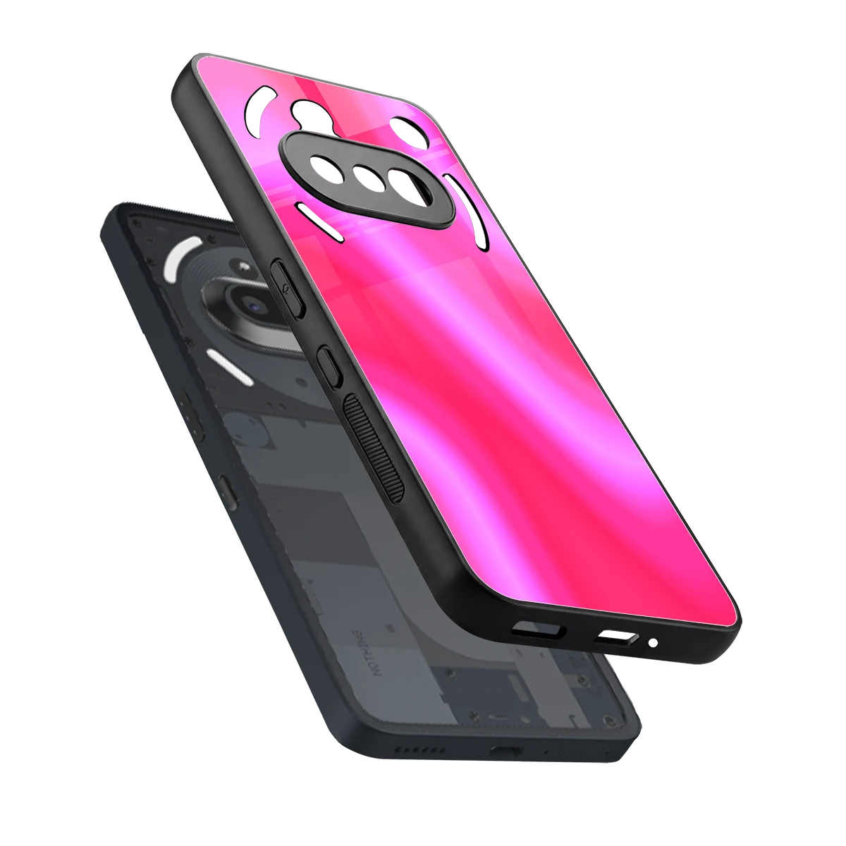 Blush Flow sleek nothing phone 3a cover with tempered glass back and TPU edges