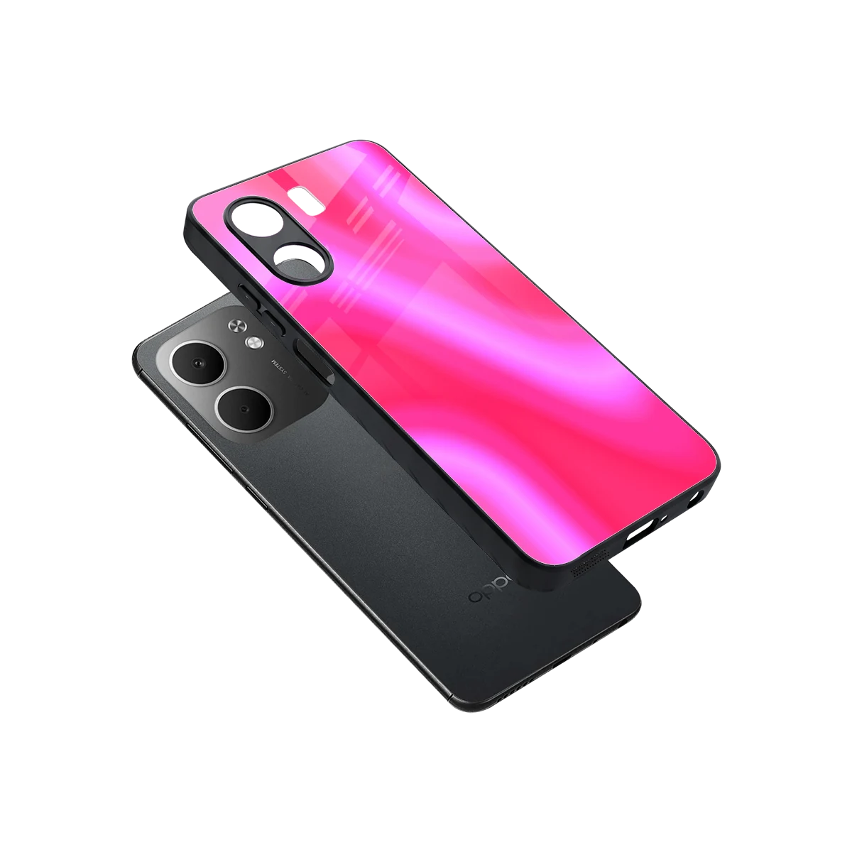 Blush Flow sleek oppo a5x 5g cover with tempered glass back and TPU edges