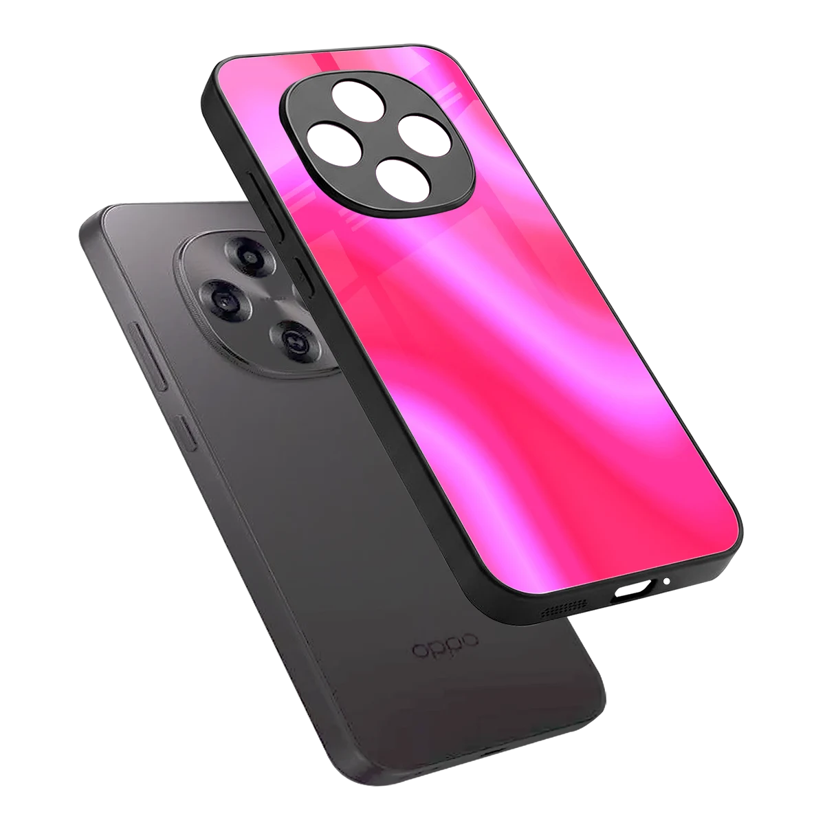 Blush Flow sleek oppo f31 pro 5g cover with tempered glass back and TPU edges