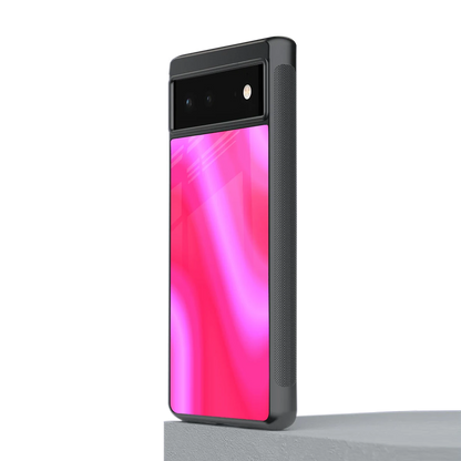 Blush Flow stylish phone case for google pixel 6a | glossy glass and slim fit