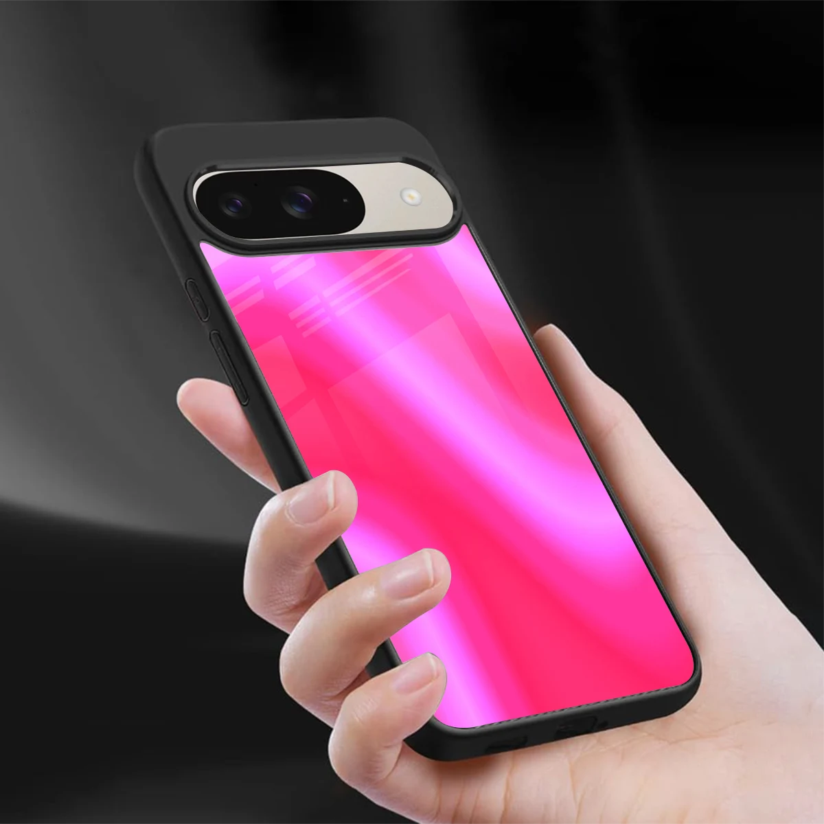 Blush Flow sleek google pixel 9 cover with tempered glass back and TPU edges