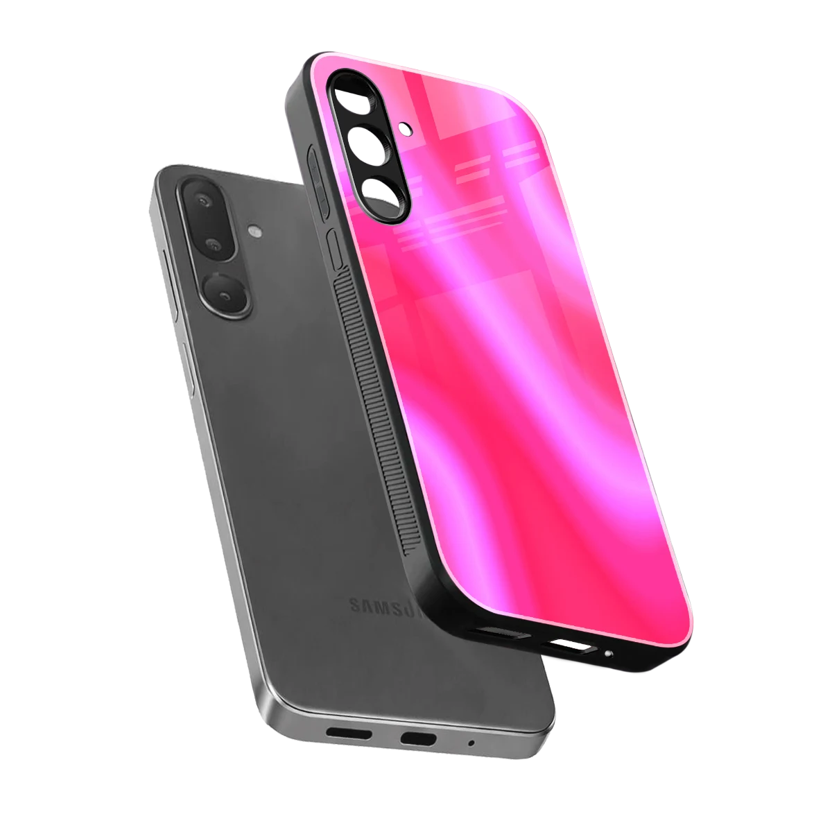 Blush Flow sleek samsung galaxy m56 5g cover with tempered glass back and TPU edges