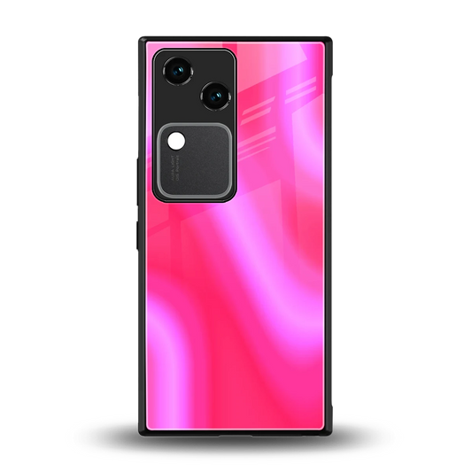 Blush Flow back phone cover | glass case for vivo v30