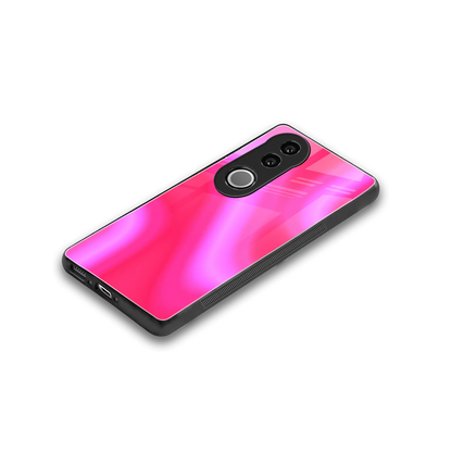 Blush Flow stylish phone case for vivo v50 | glossy glass and slim fit