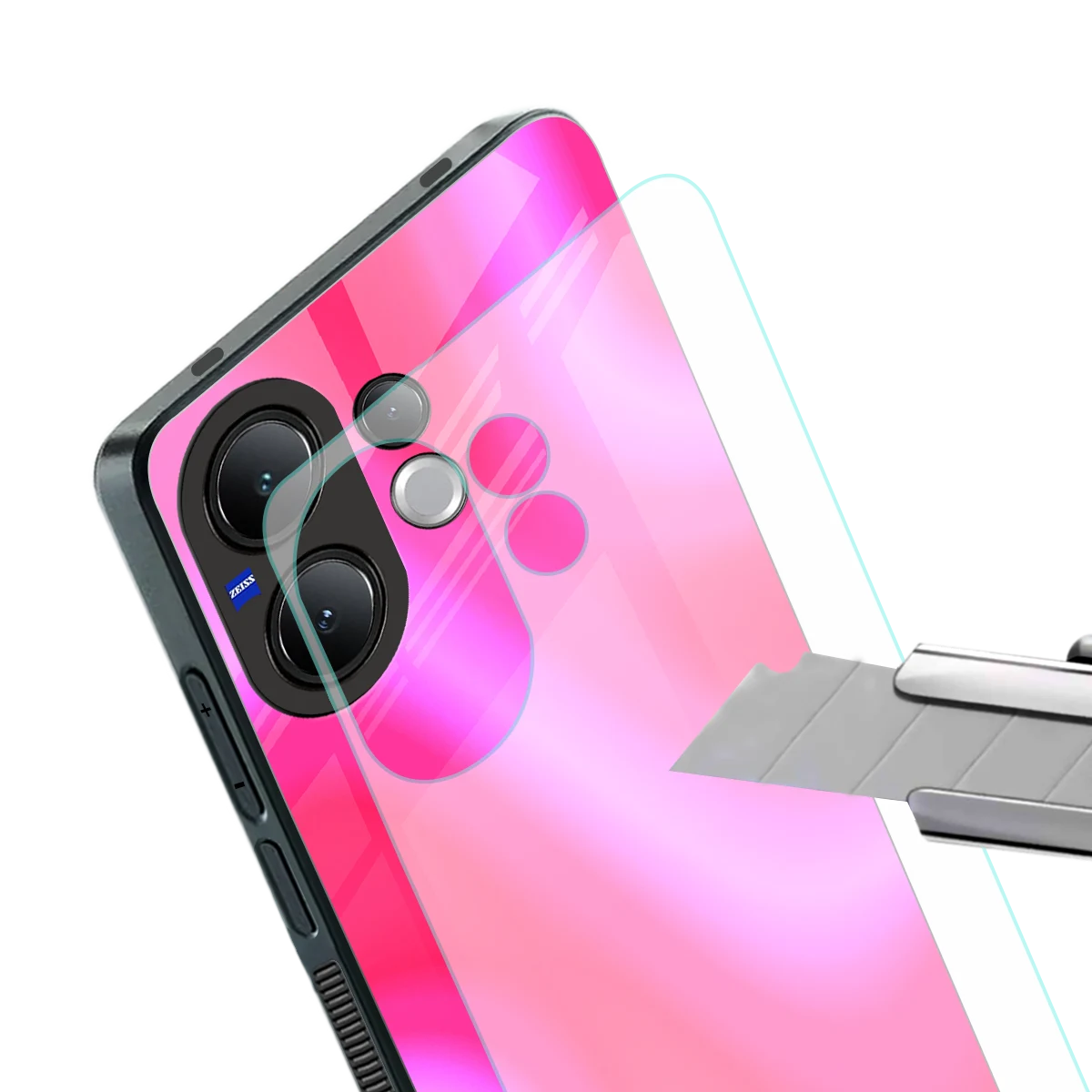 Blush Flow stylish phone case for vivo v60 | glossy glass and slim fit