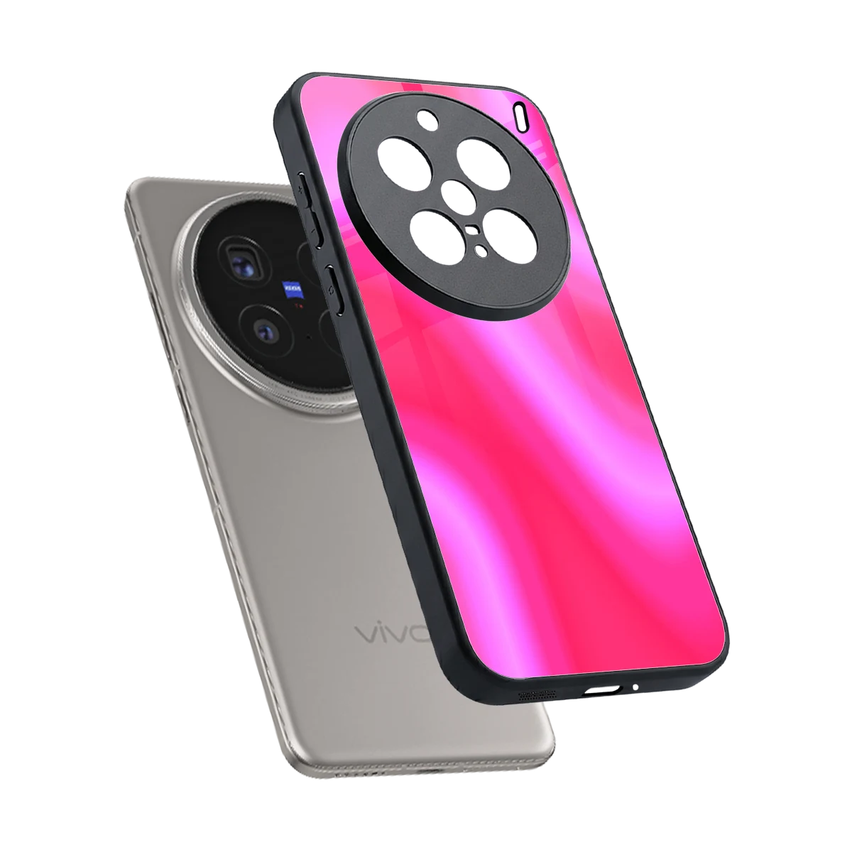 Blush Flow sleek vivo x200 pro cover with tempered glass back and TPU edges