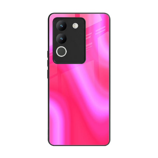Blush Flow back phone cover | glass case for vivo y200 5g