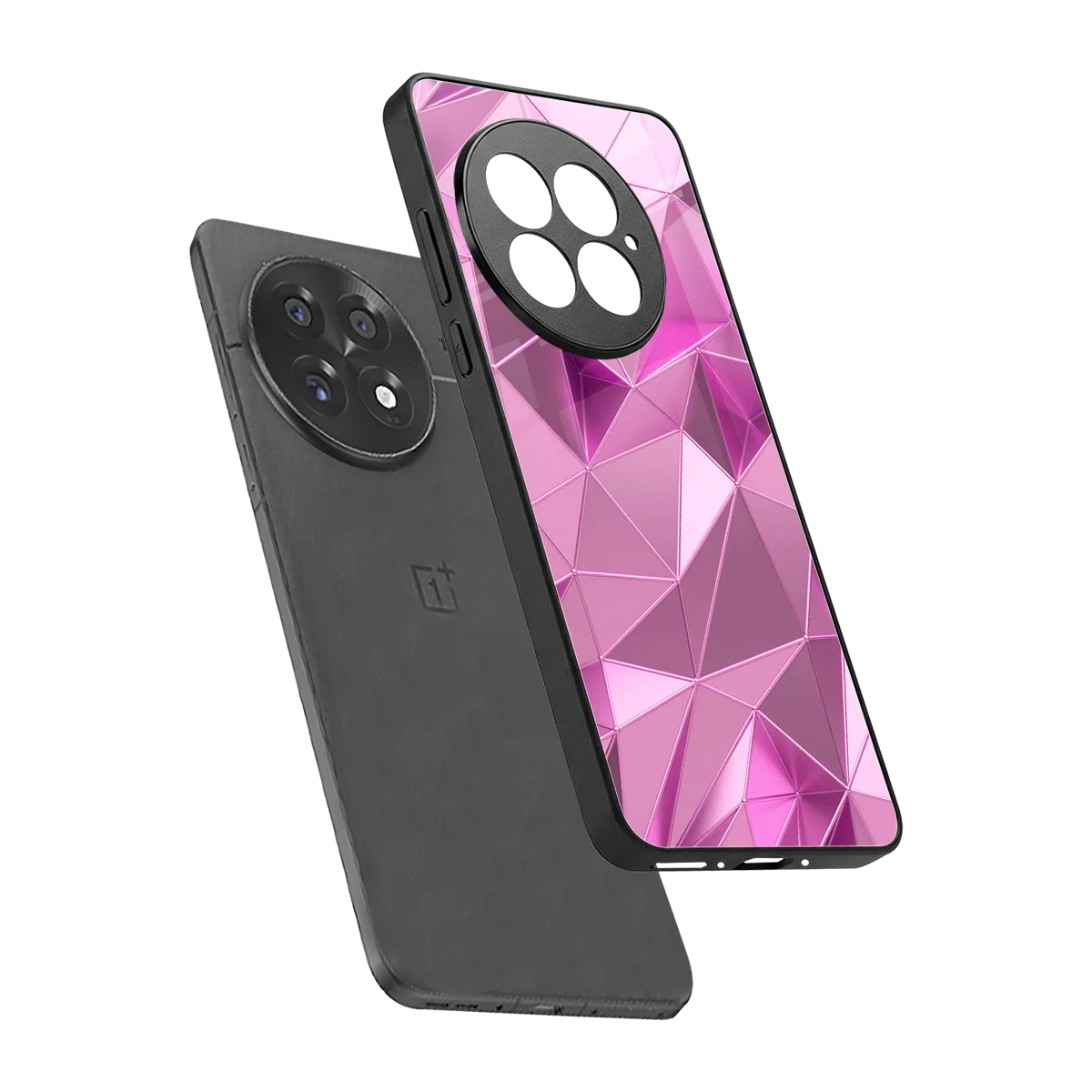 Blush Mosaic sleek oneplus 13 cover with tempered glass back and TPU edges