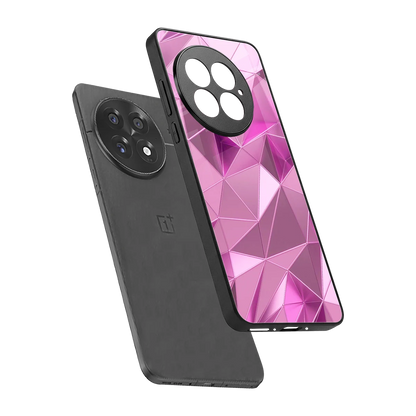 Blush Mosaic sleek oneplus 13 cover with tempered glass back and TPU edges