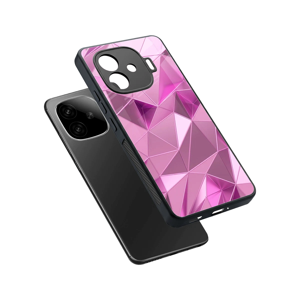 Blush Mosaic sleek iqoo neo 10r 5g cover with tempered glass back and TPU edges