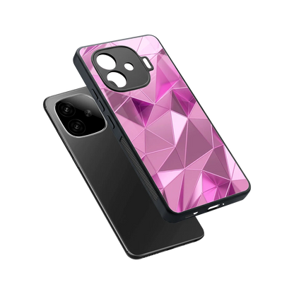 Blush Mosaic sleek iqoo neo 10r 5g cover with tempered glass back and TPU edges
