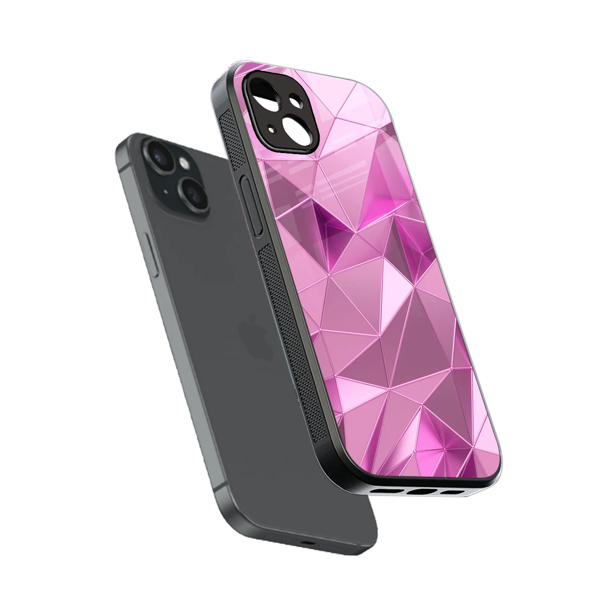 Blush Mosaic sleek iphone 14 plus cover with tempered glass back and TPU edges