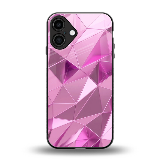 Blush Mosaic back phone cover | glass case for iphone 16 plus