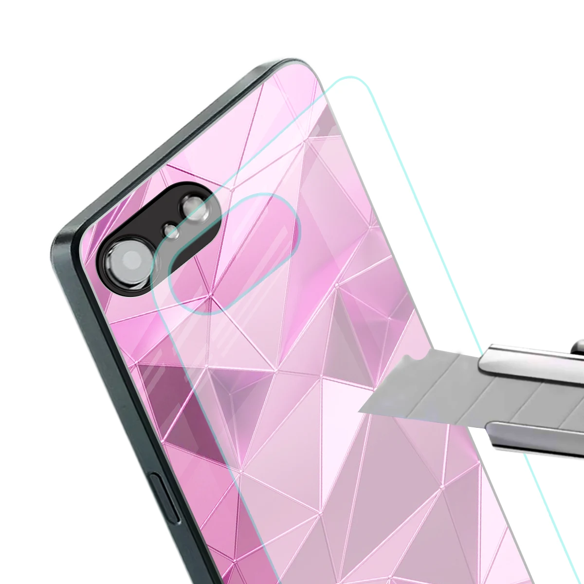 Blush Mosaic stylish phone case for iphone 16e | glossy glass and slim fit