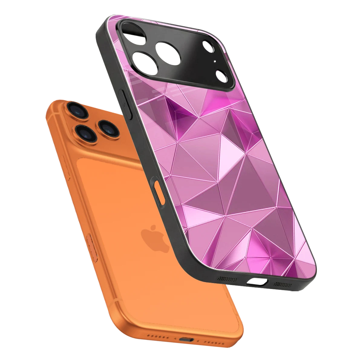 Blush Mosaic sleek iphone 17 pro cover with tempered glass back and TPU edges