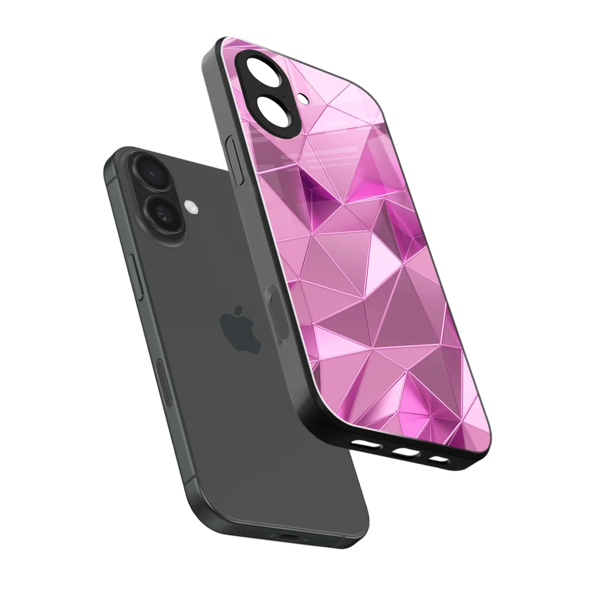 Blush Mosaic sleek iphone 17 cover with tempered glass back and TPU edges