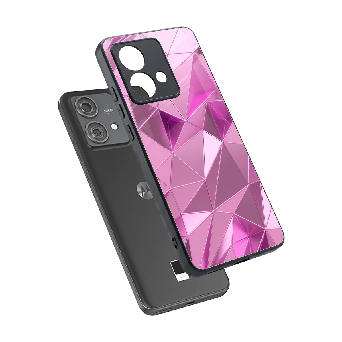 Blush Mosaic sleek motorola edge 40 neo 5g cover with tempered glass back and TPU edges