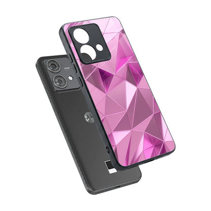 Blush Mosaic sleek motorola edge 40 neo 5g cover with tempered glass back and TPU edges