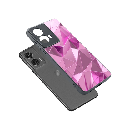Blush Mosaic sleek motorola edge 50 fusion cover with tempered glass back and TPU edges
