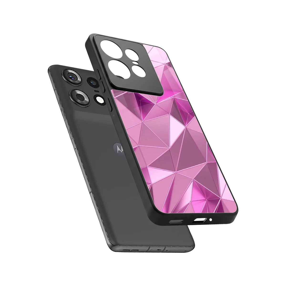 Blush Mosaic sleek motorola edge 50 pro cover with tempered glass back and TPU edges