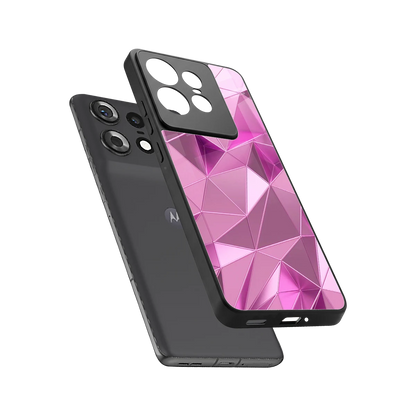 Blush Mosaic sleek motorola edge 50 pro cover with tempered glass back and TPU edges