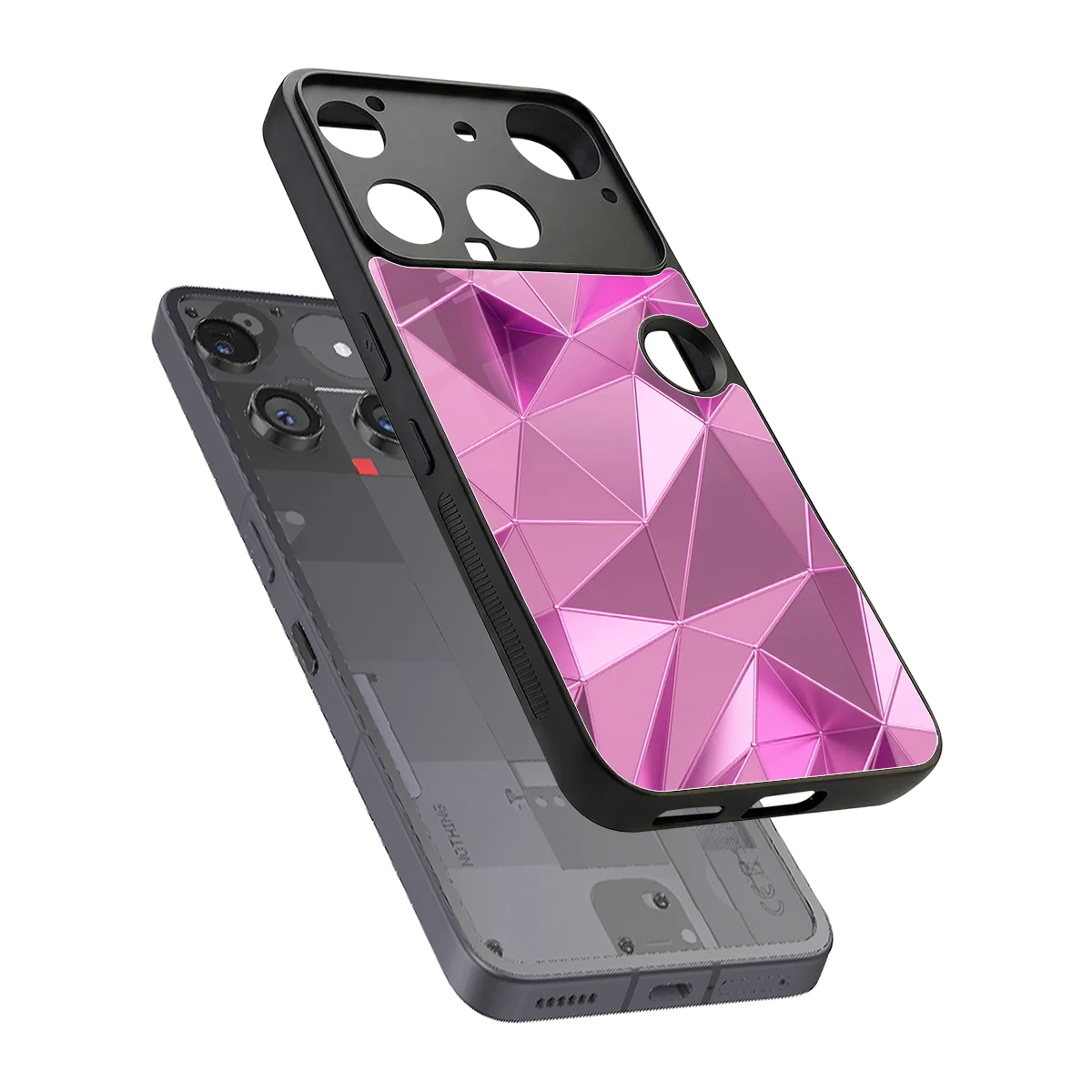 Blush Mosaic sleek nothing phone 3 cover with tempered glass back and TPU edges
