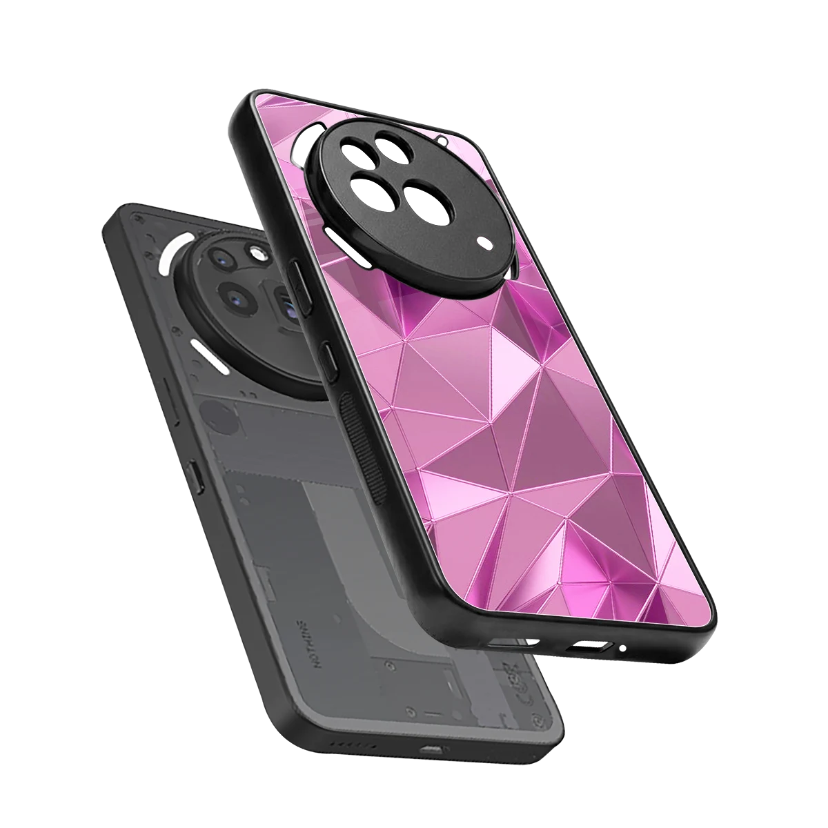 Blush Mosaic sleek nothing phone 3a pro cover with tempered glass back and TPU edges