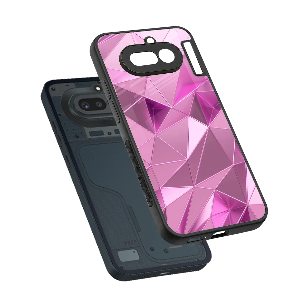 Blush Mosaic sleek nothing phone 4a cover with tempered glass back and TPU edges