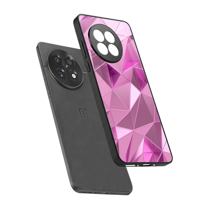 Blush Mosaic sleek oneplus 13r cover with tempered glass back and TPU edges