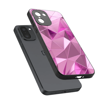 Blush Mosaic sleek oneplus 15r cover with tempered glass back and TPU edges
