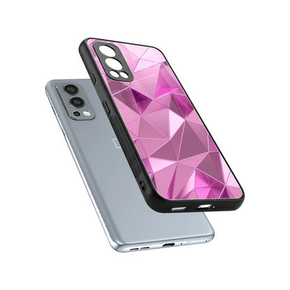 Blush Mosaic sleek oneplus nord 2 cover with tempered glass back and TPU edges