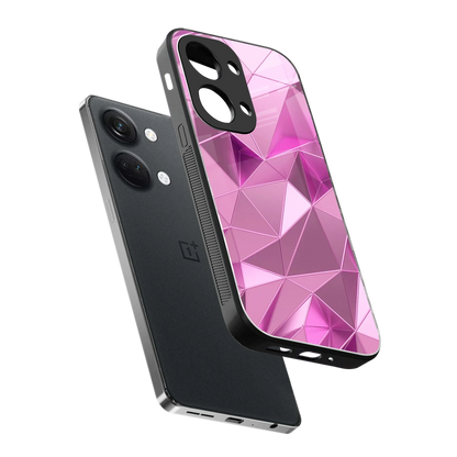 Blush Mosaic sleek oneplus nord 3 cover with tempered glass back and TPU edges