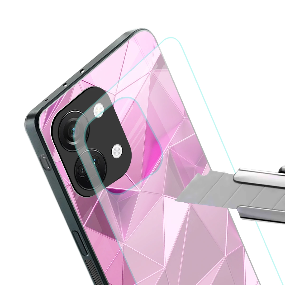 Blush Mosaic stylish phone case for oneplus nord 3 | glossy glass and slim fit