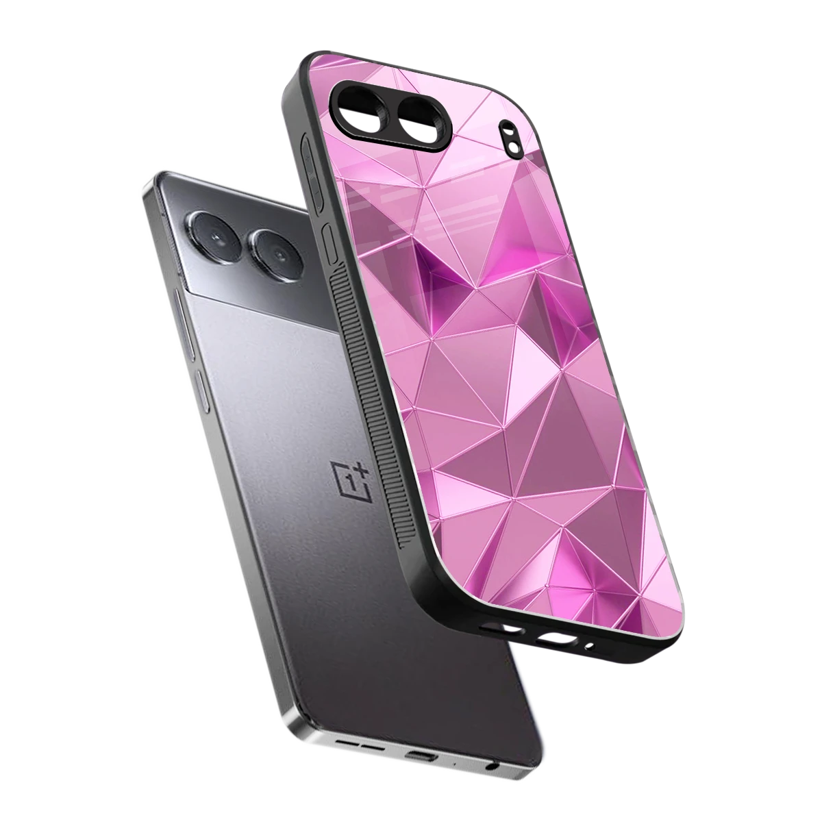 Blush Mosaic sleek oneplus nord 4 cover with tempered glass back and TPU edges