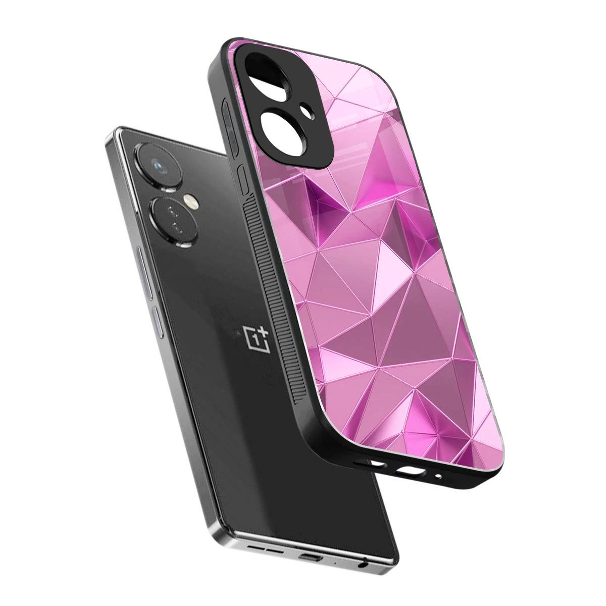 Blush Mosaic sleek oneplus nord ce 3 cover with tempered glass back and TPU edges