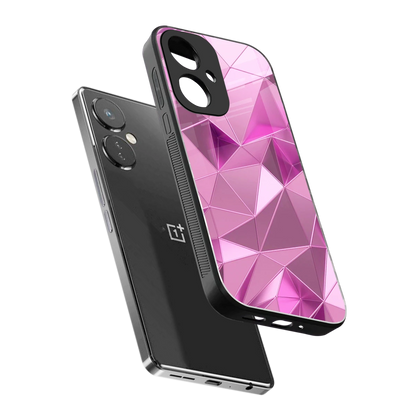 Blush Mosaic sleek oneplus nord ce 3 cover with tempered glass back and TPU edges