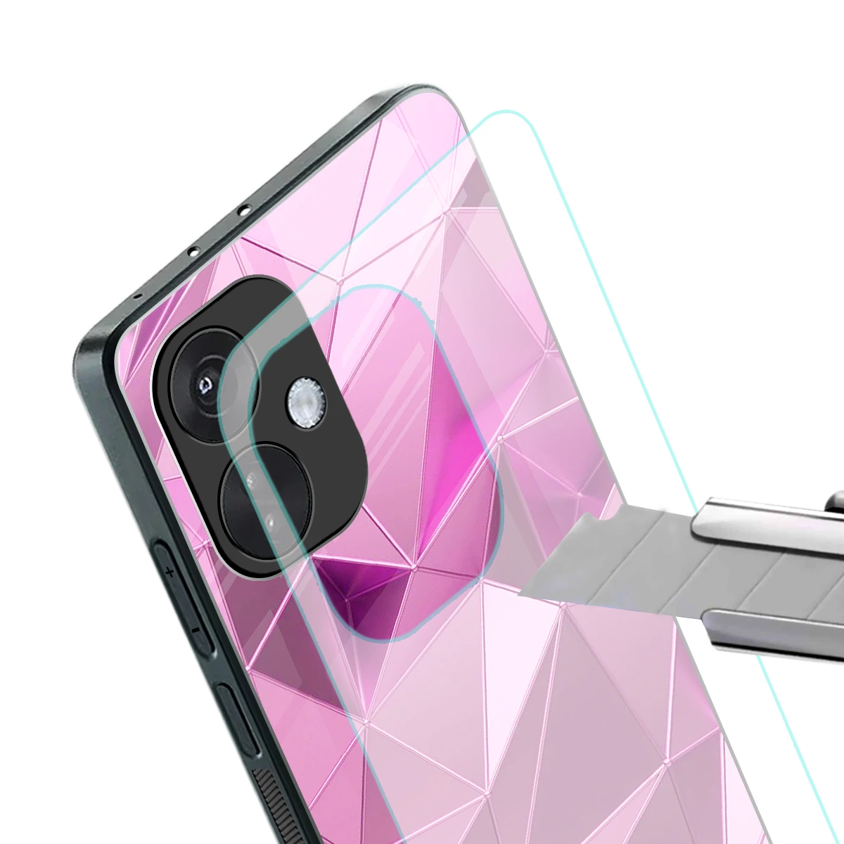 Blush Mosaic stylish phone case for oneplus nord ce 3 | glossy glass and slim fit